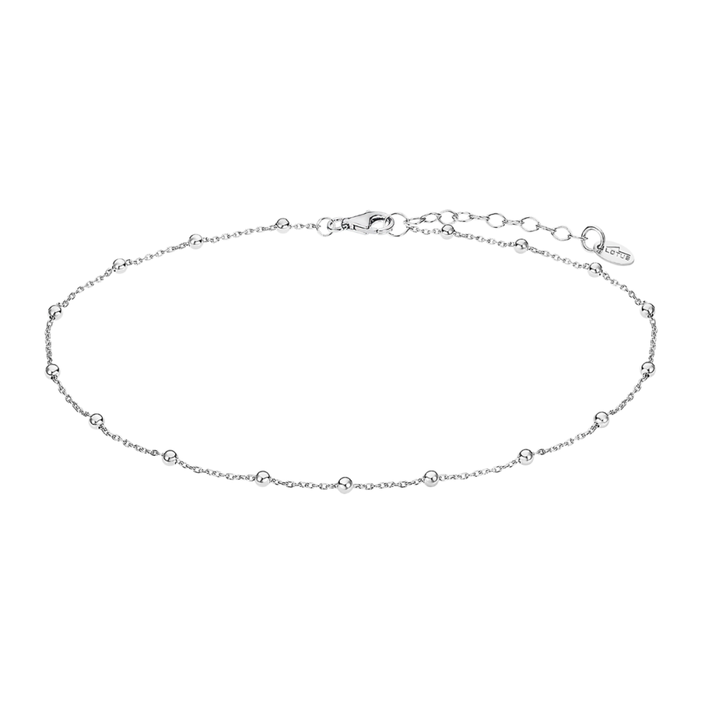 Lotus Cavigliera Argento Rodiato con Sfere
