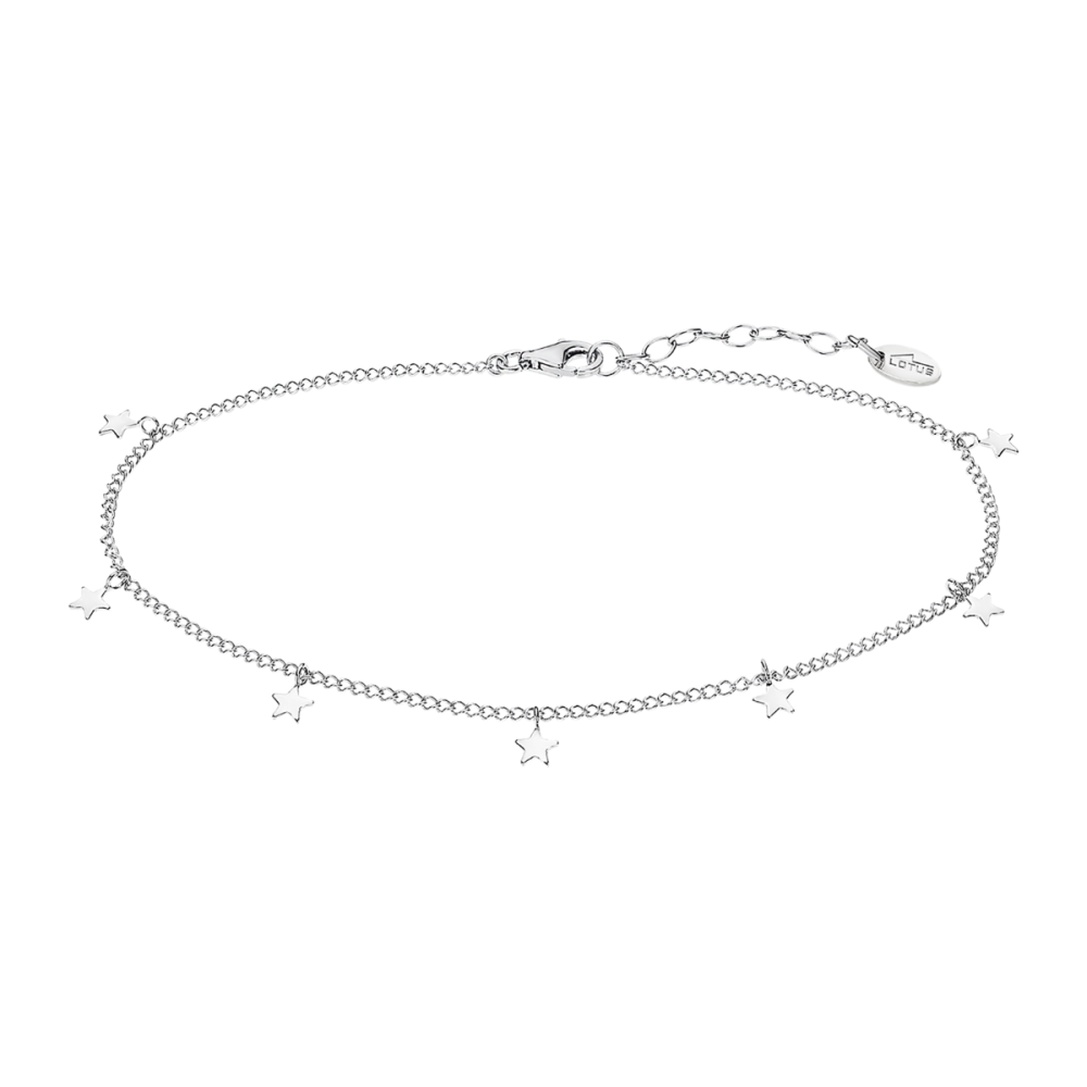 Lotus Cavigliera Argento Con Stelle