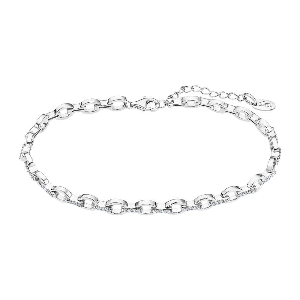 Lotus Bracciale Donna Argento Cristalli Bianchi