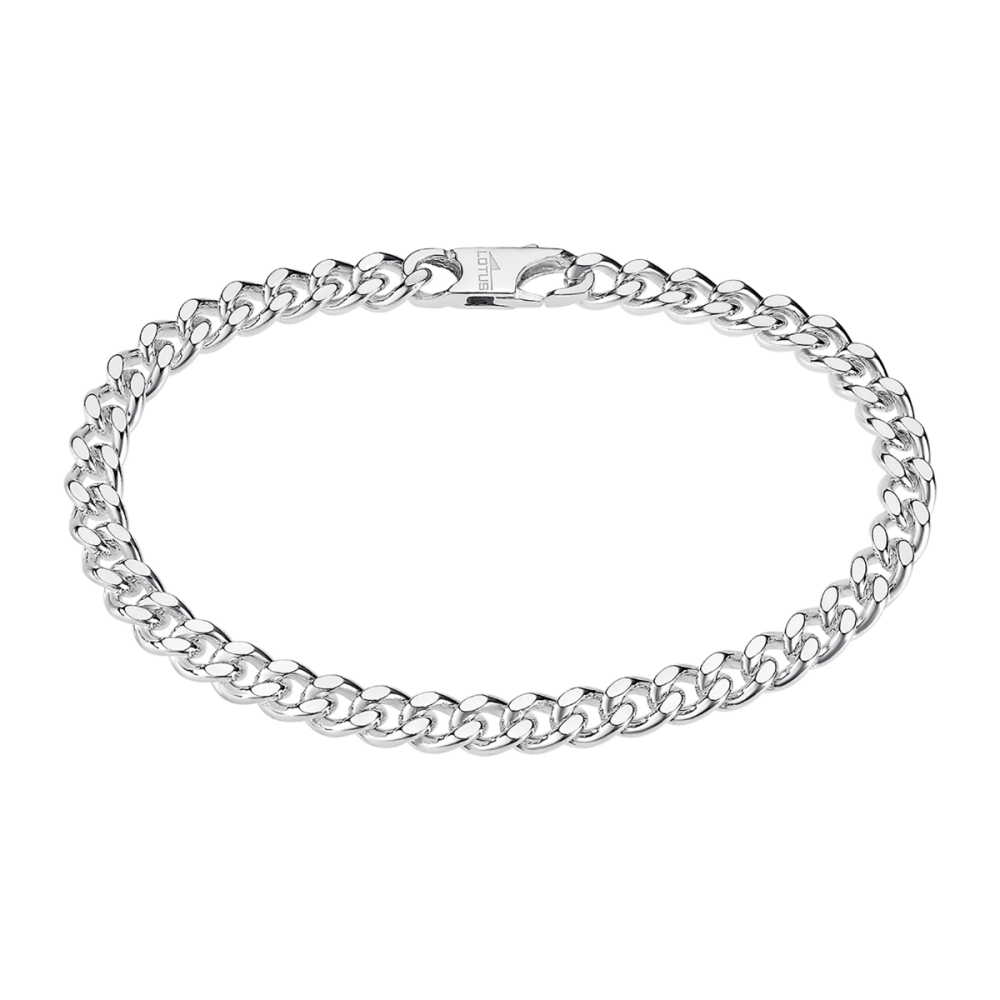 Lotus Bracciale Catena Uomo Argento Rodiato