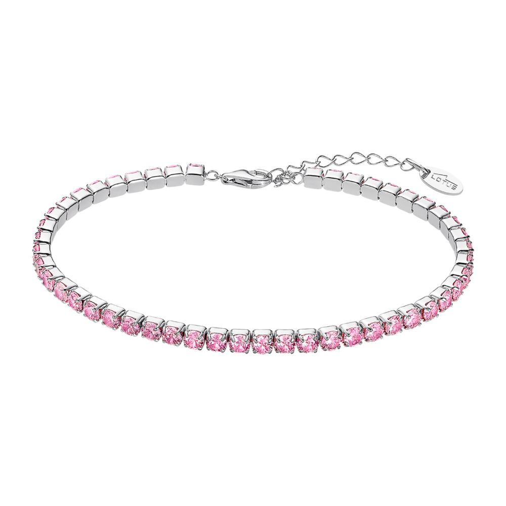 Lotus Tennis Donna Argento Cristalli Rosa