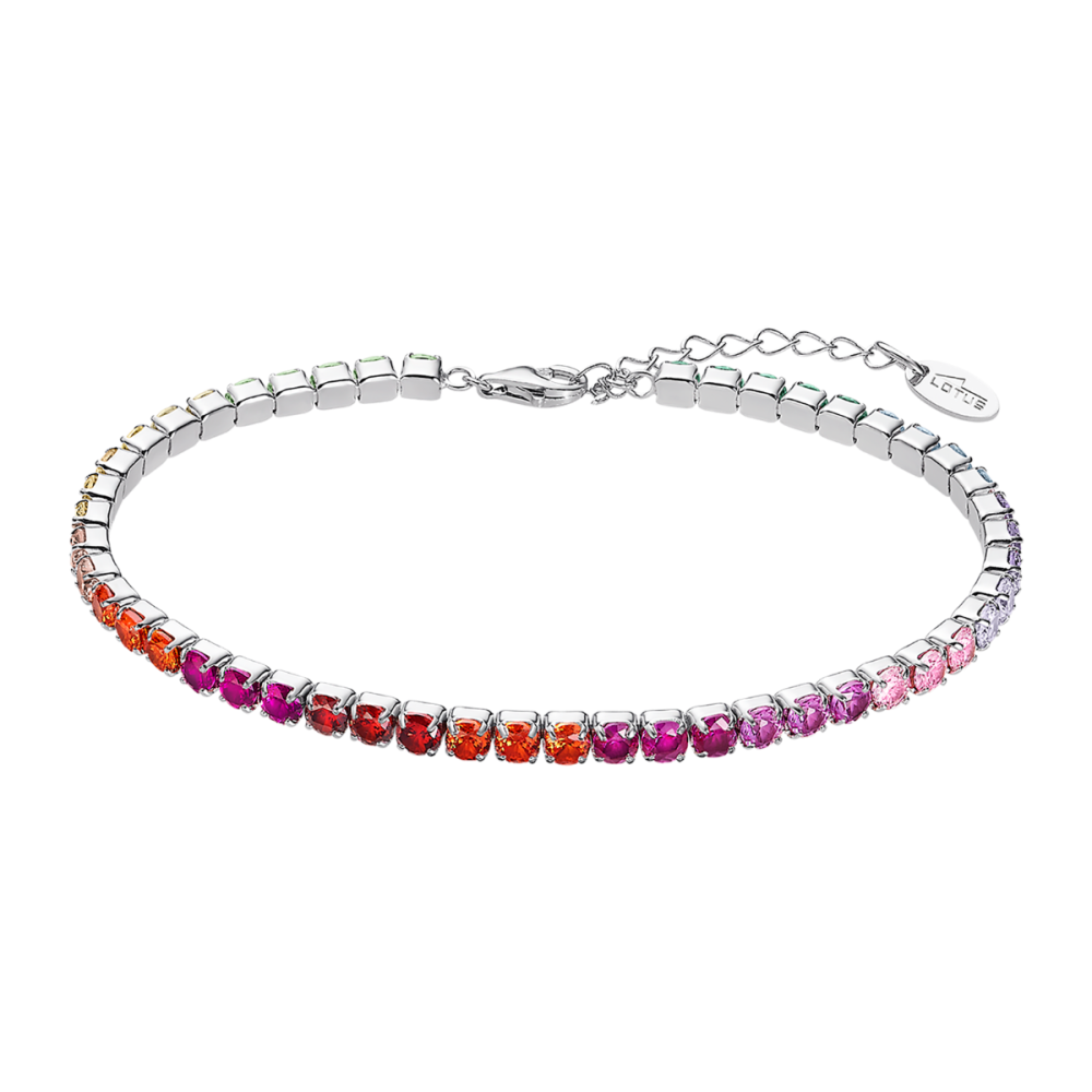 Lotus Tennis Argento Cristalli Multicolor