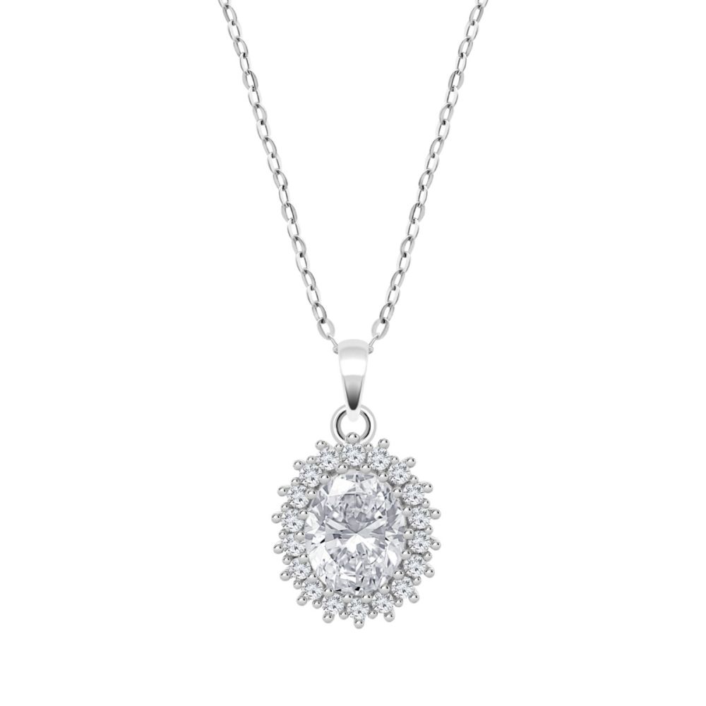 Lotus Collana Kate Argento Zircone Bianco