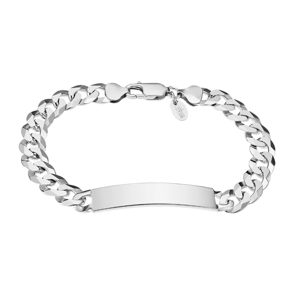 Lotus Bracciale Uomo Argento Rodiato con Piastra