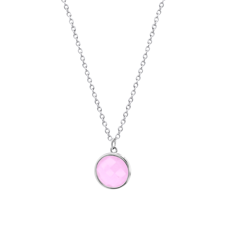 Lotus Collana Argento Cristallo Rosa