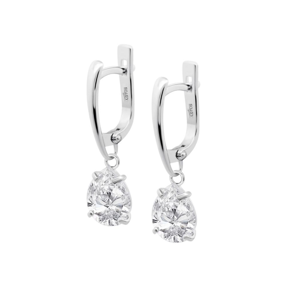 Lotus Orecchini Argento Zircone Bianco 
