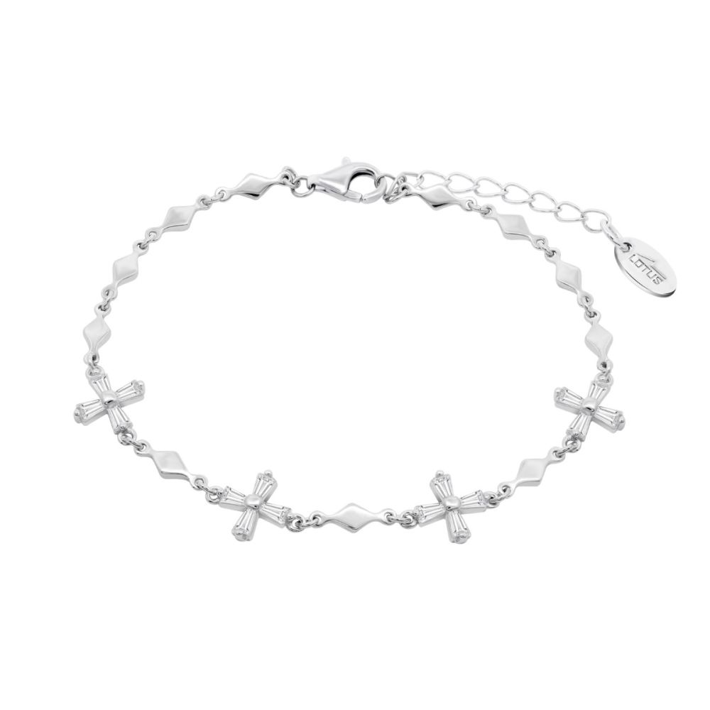 Lotus Bracciale Argento con Croci