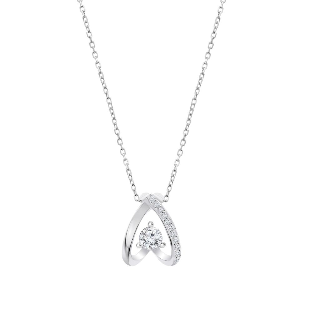 Lotus Collana Argento Cuore con Zircone Bianco