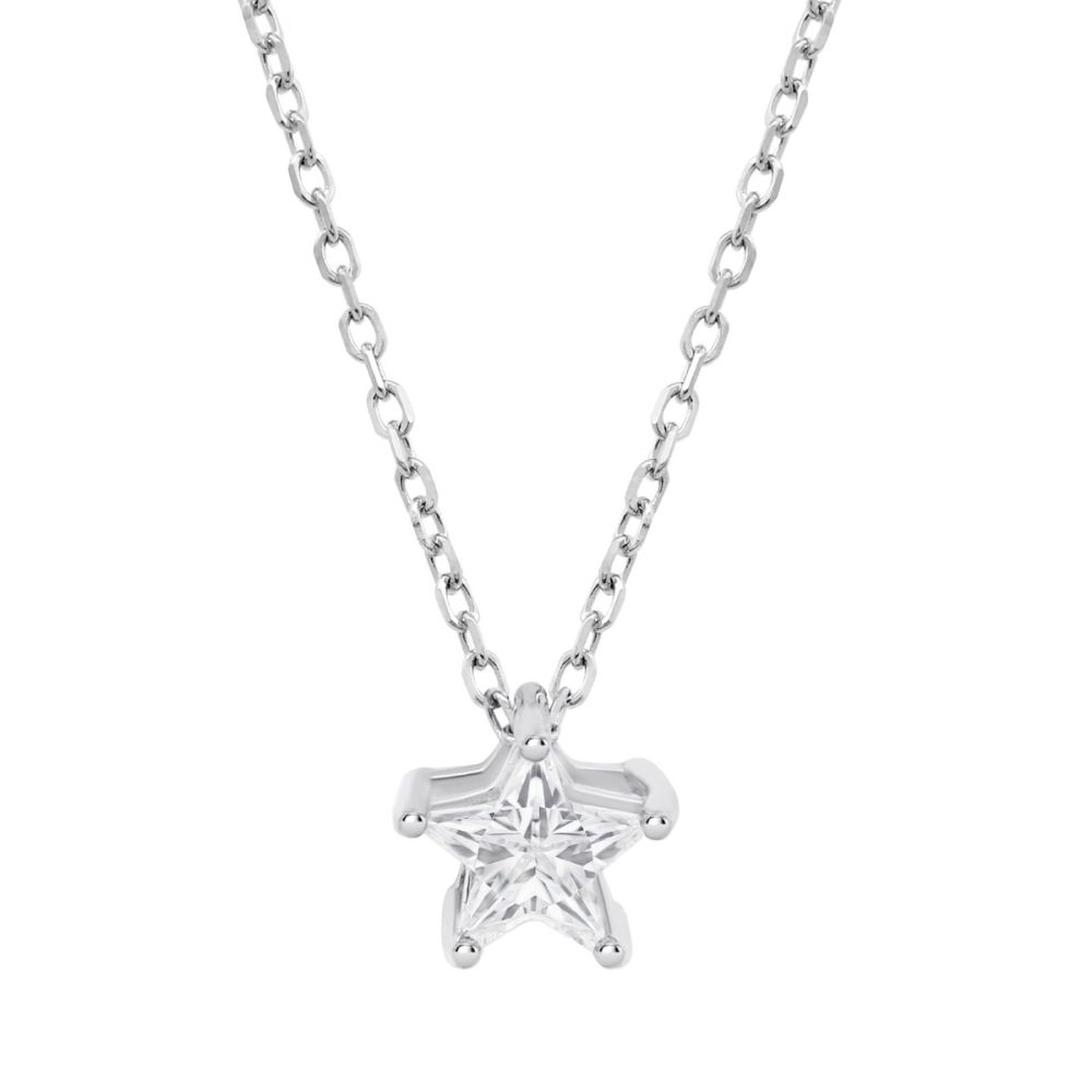 Lotus Collana Argento Stella Bianca 6 mm