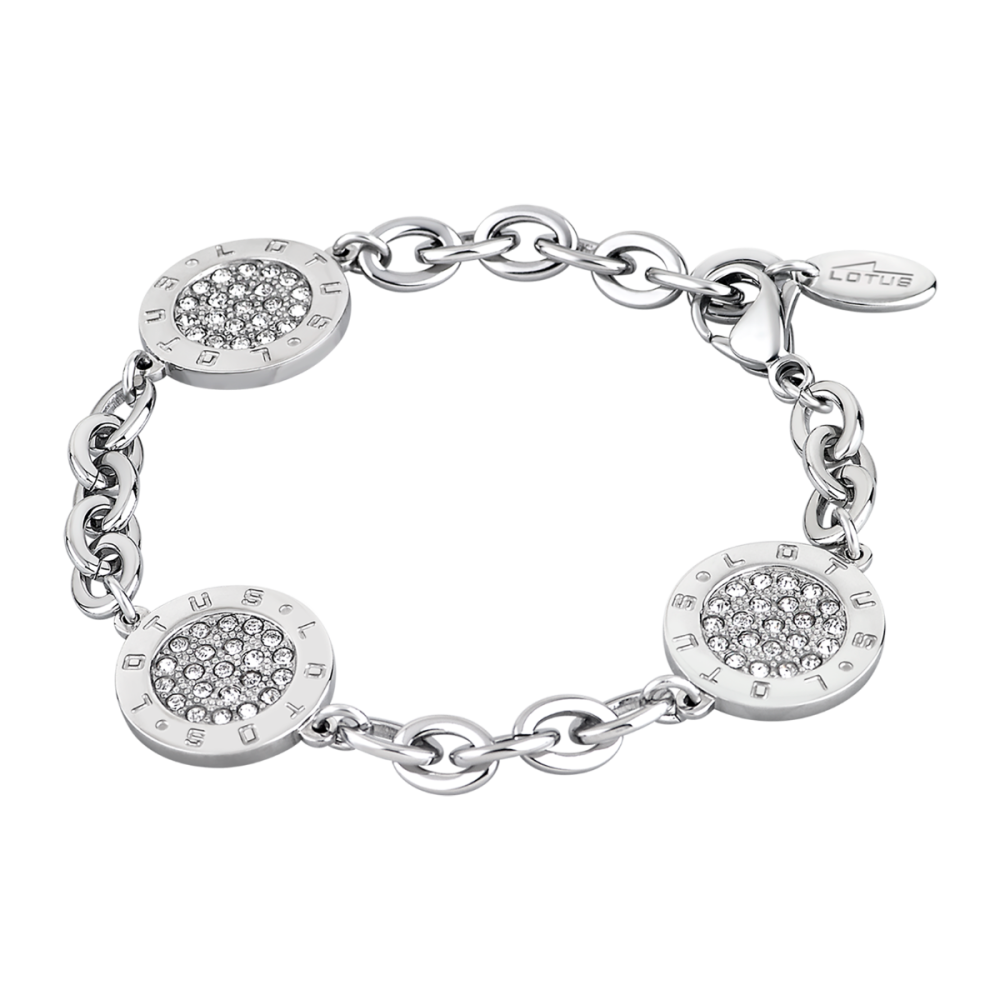 Lotus Bracciale Donna Acciaio Cerchi Zirconati
