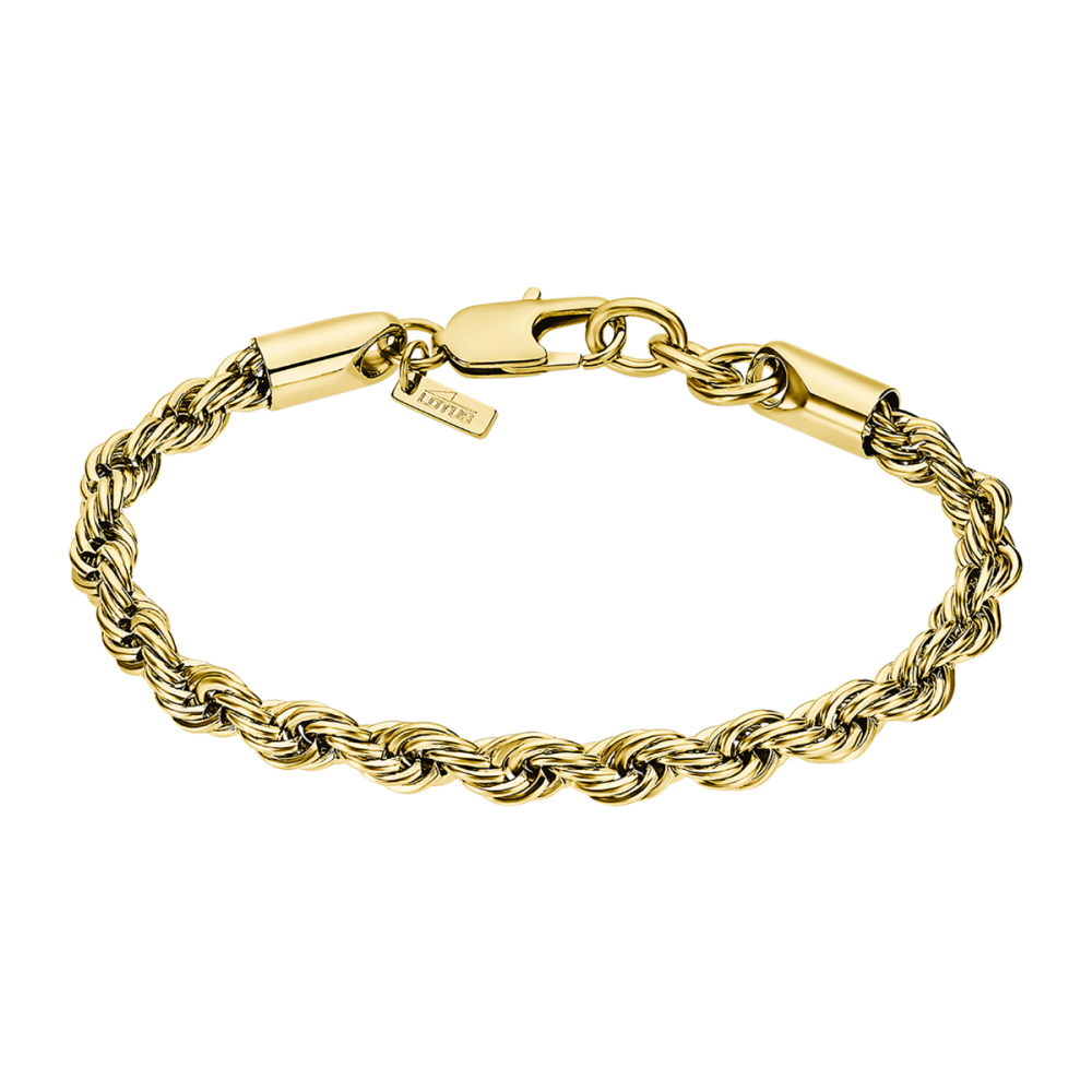 Lotus Bracciale Acciaio Gold Catena Anelli Concatenati