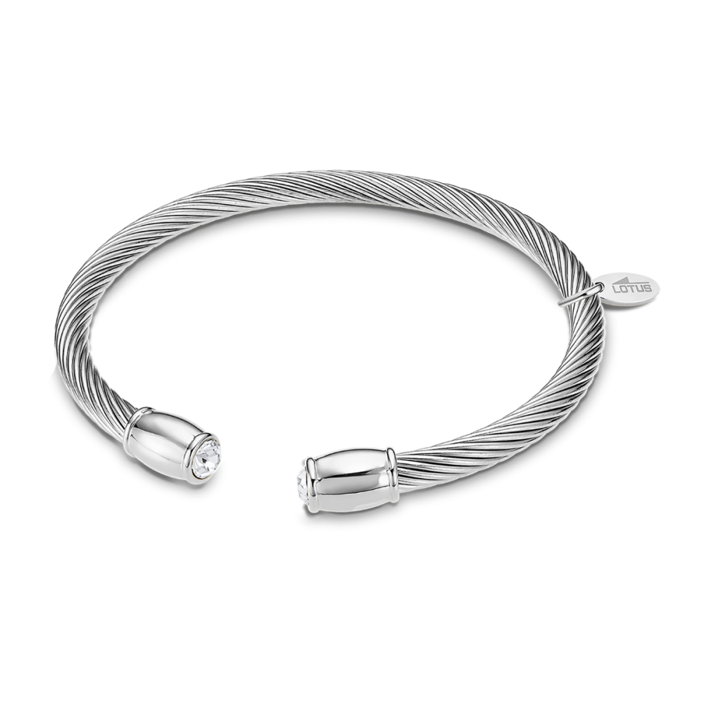 Lotus Bracciale Semirigido Donna Acciaio e Cristalli 