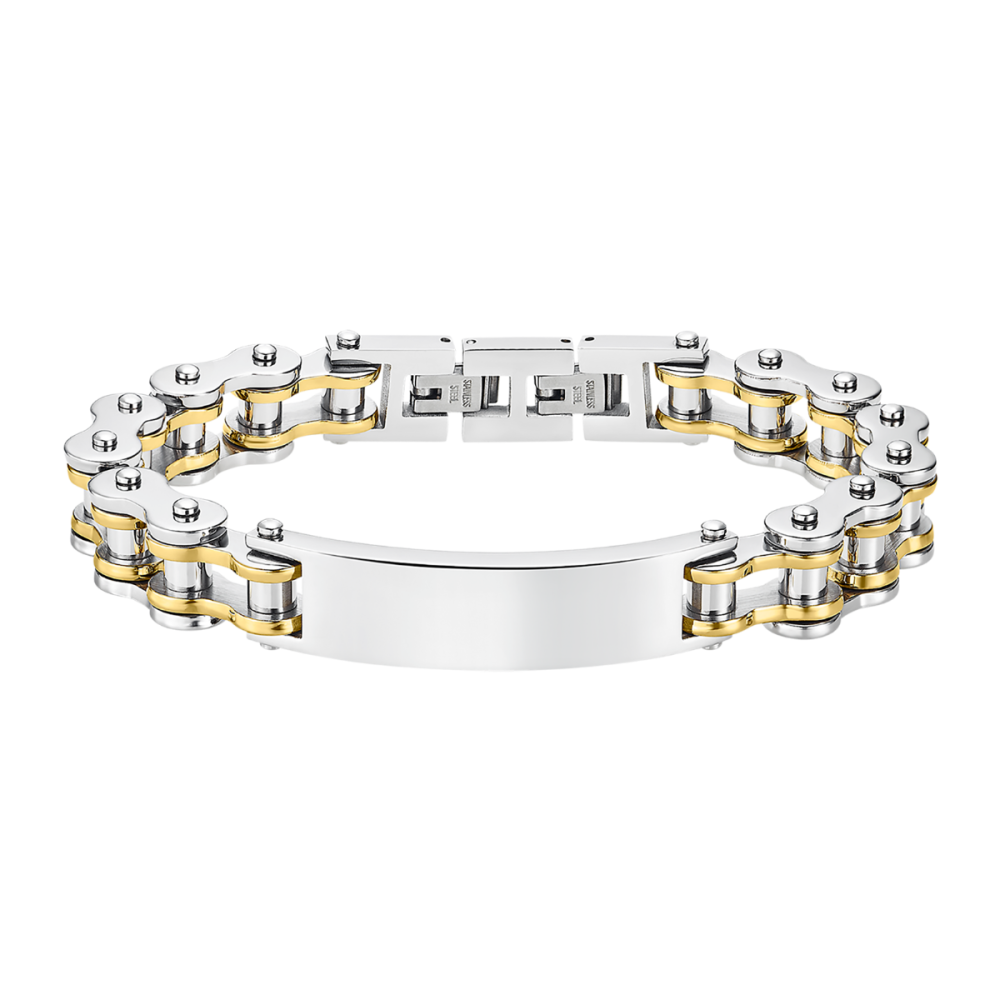Lotus Bracciale Uomo Acciaio e Pvd Gold con Piastra