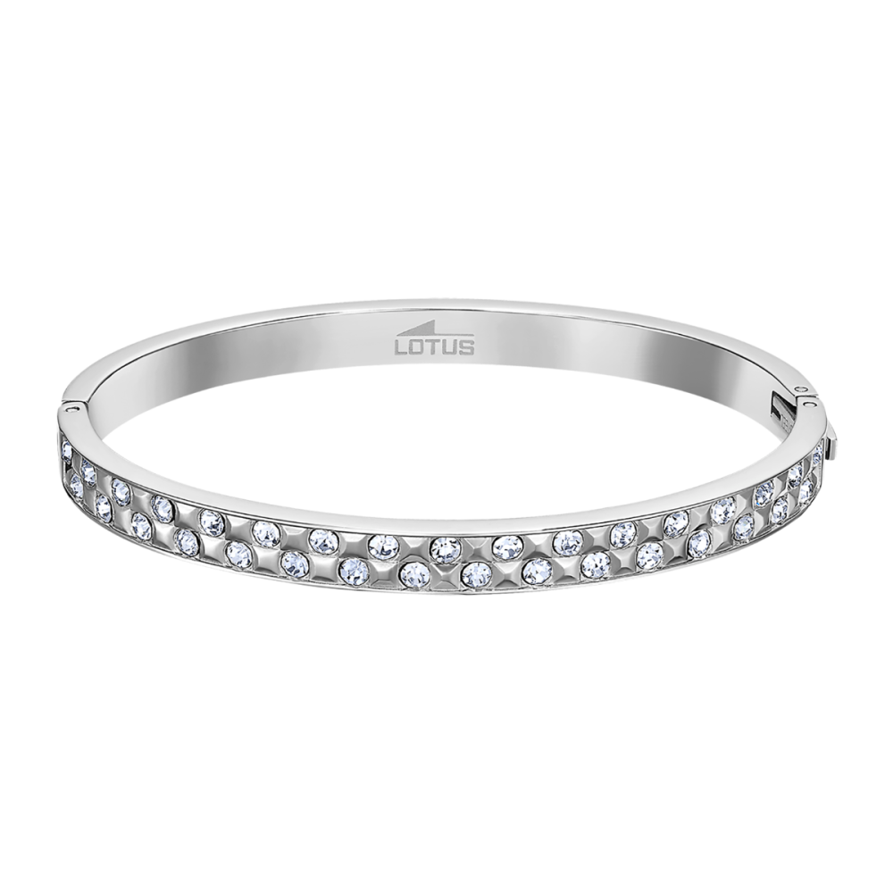 Lotus Bracciale Rigido Donna Acciaio e Cristalli