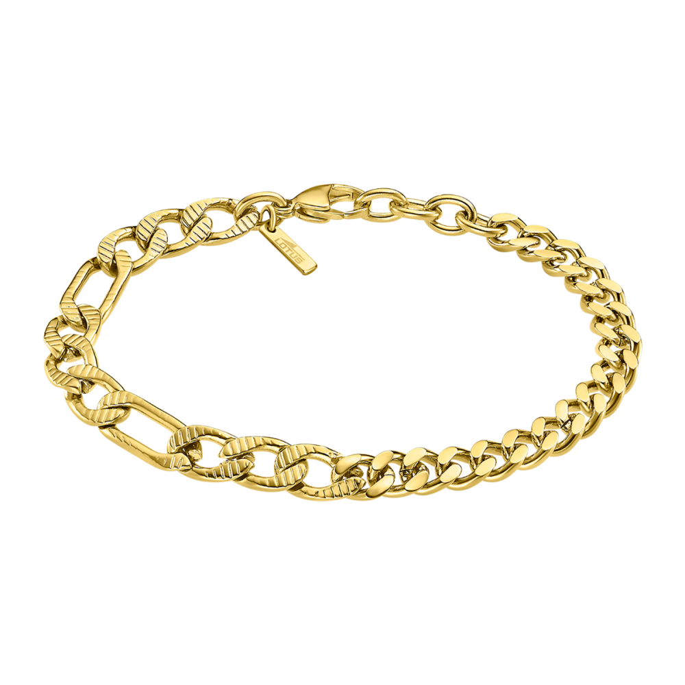 Lotus Bracciale Catena Acciaio Gold Maglia 3+1