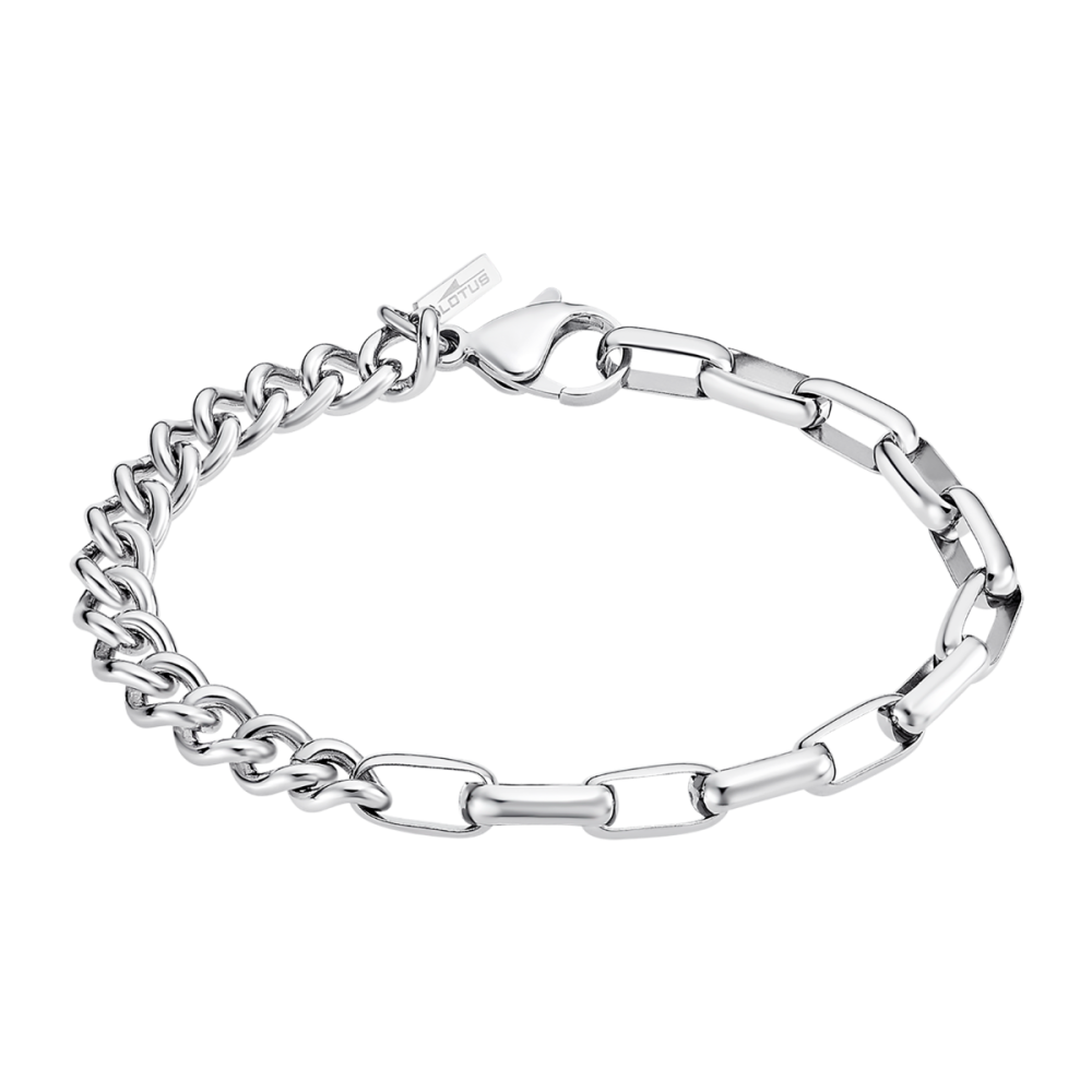 Lotus Bracciale Acciaio 2 catene Combinate