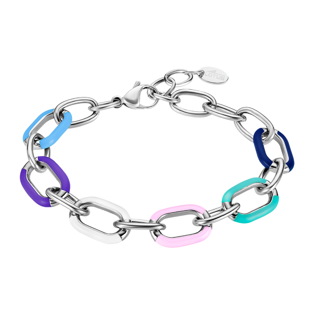 Lotus Bracciale Acciaio Smalto Multicolor