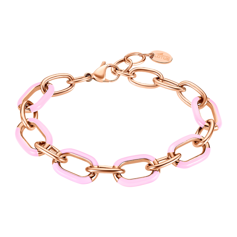 Lotus Bracciale Acciaio Rosè Smalto Rosa