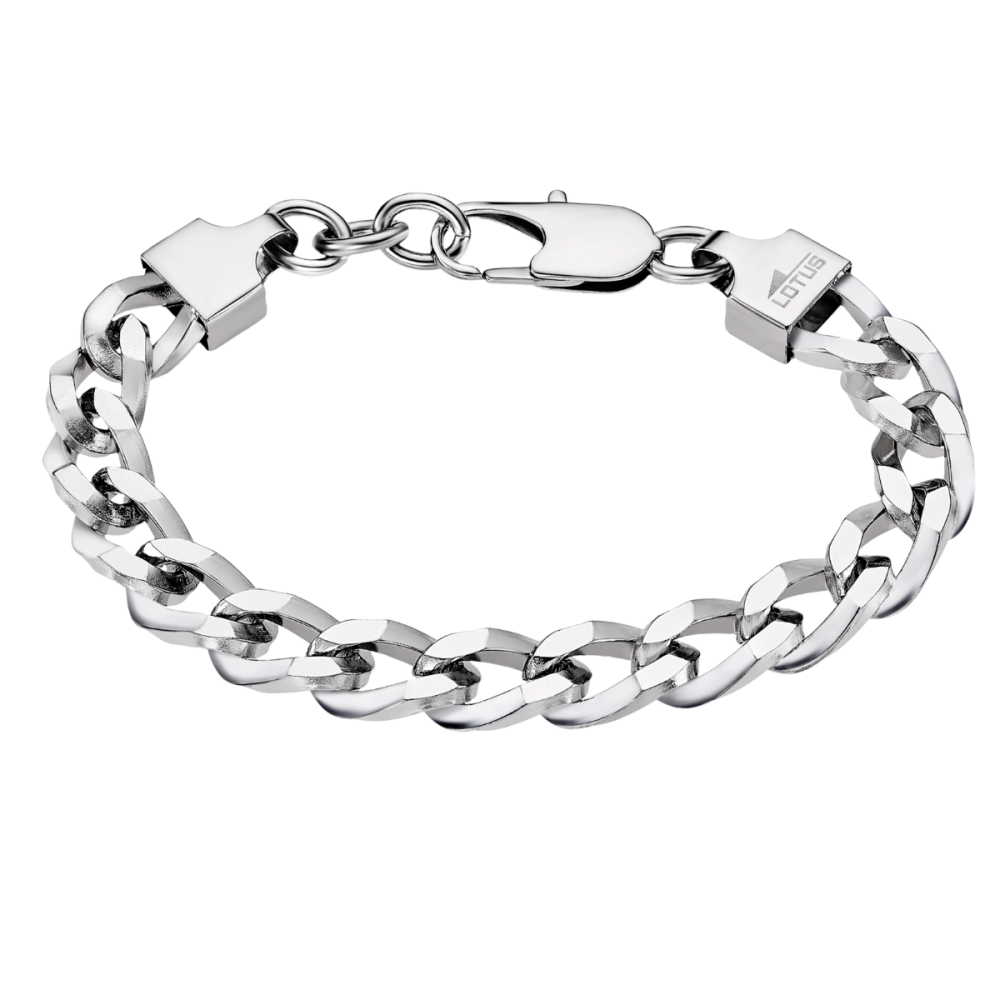 Lotus Bracciale Catena Grande Acciaio