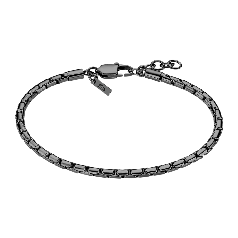 Lotus Bracciale Acciaio Pvd Nero Anelli Concatenati