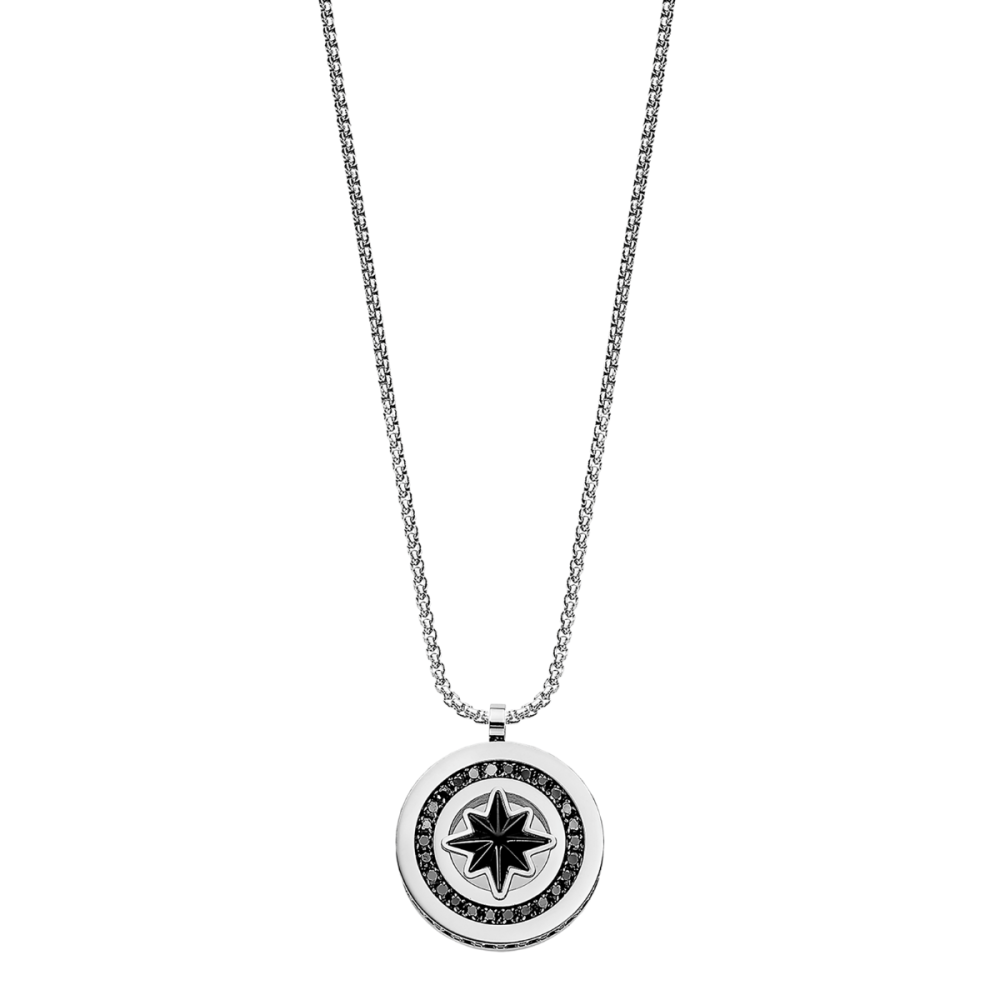 Lotus Collana Acciaio con Rosa Dei Venti