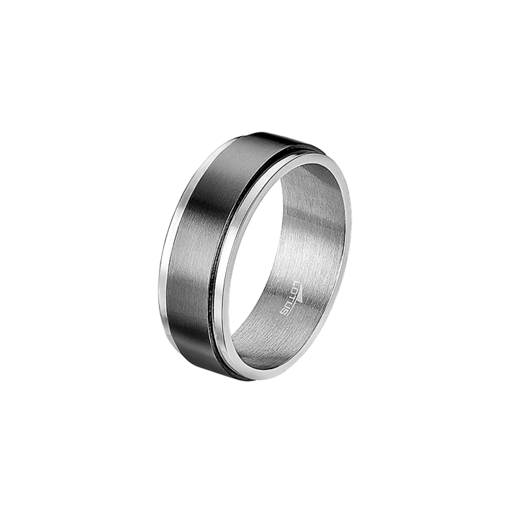 Lotus Anello Acciaio Pvd Nero