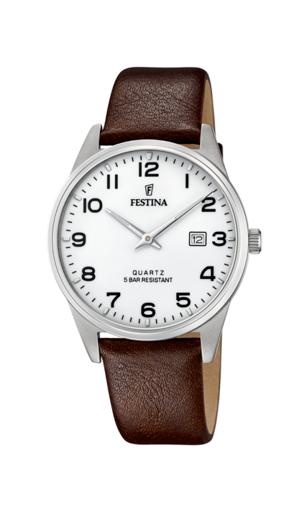 Festina Orologio Acciaio Solo Tempo Quadrante Bianco