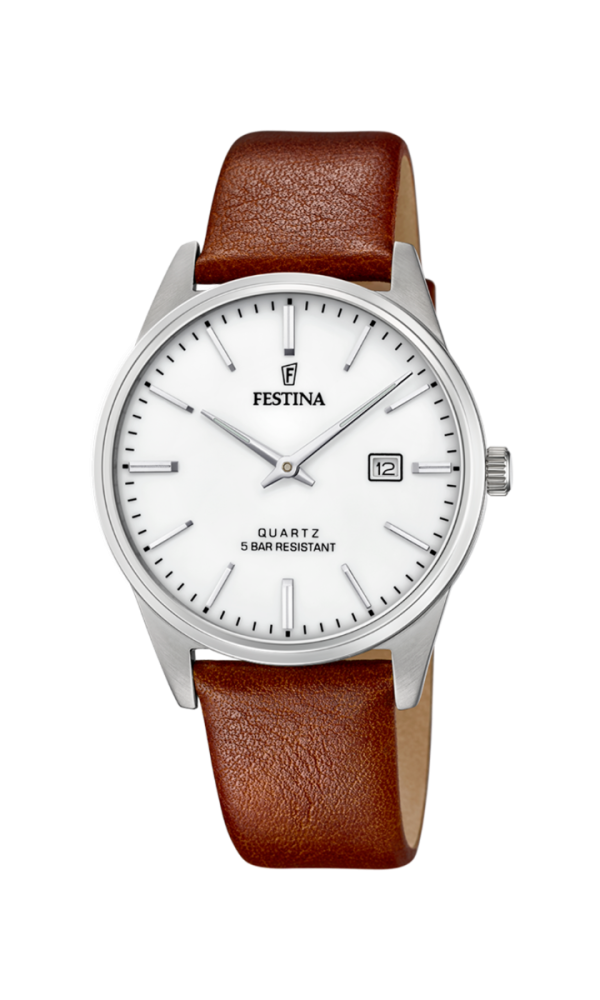 Festina Orologio Acciaio Solo Tempo Quadrante Silver