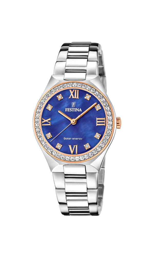 Festina Orologio Solare Acciaio Solo Tempo Quadrante Blu