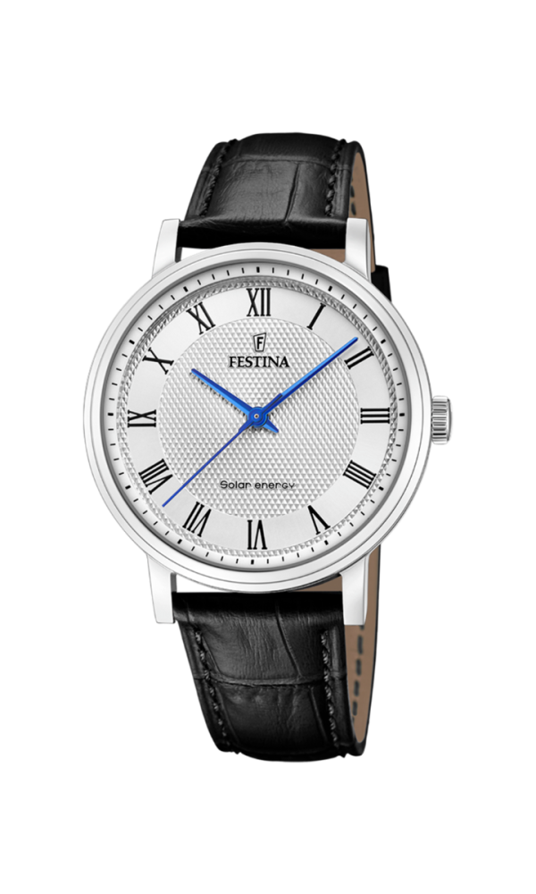 Festina Orologio Solare Acciaio Solo Tempo Quadrante Silver