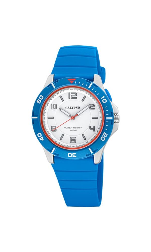 Calypso Solo Tempo Gomma Azzurro Quadrante Bianco
