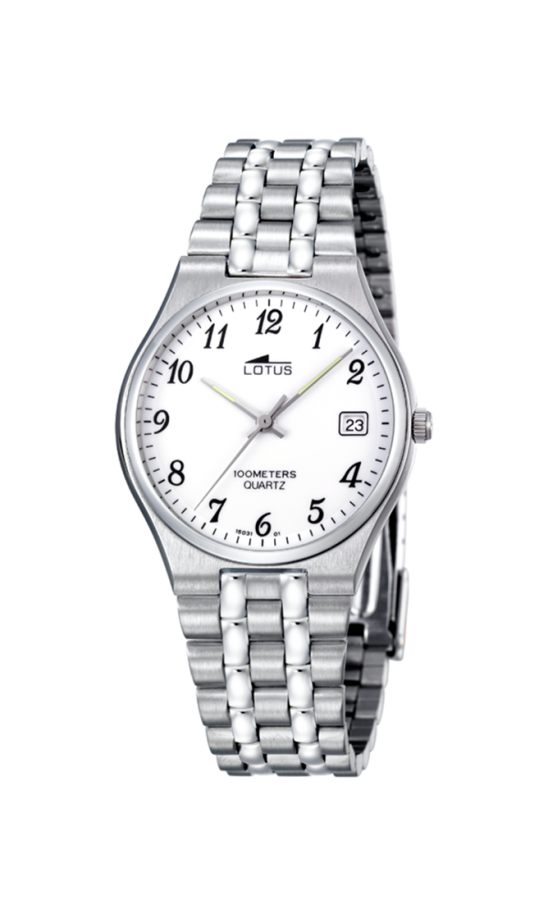 Lotus Orologio Acciaio Solo Tempo Quadrante Bianco