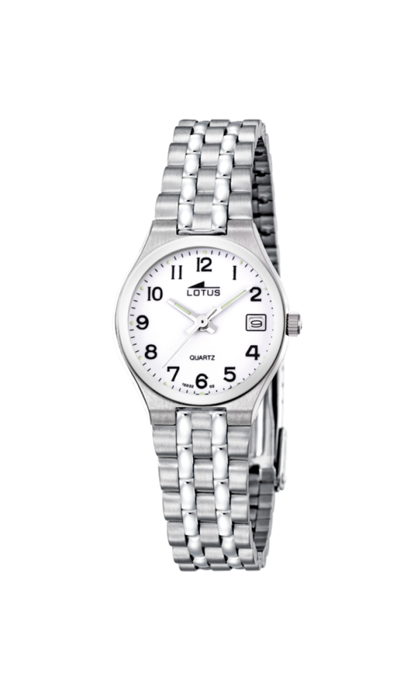Lotus Orologio Acciaio Solo Tempo Quadrante Bianco