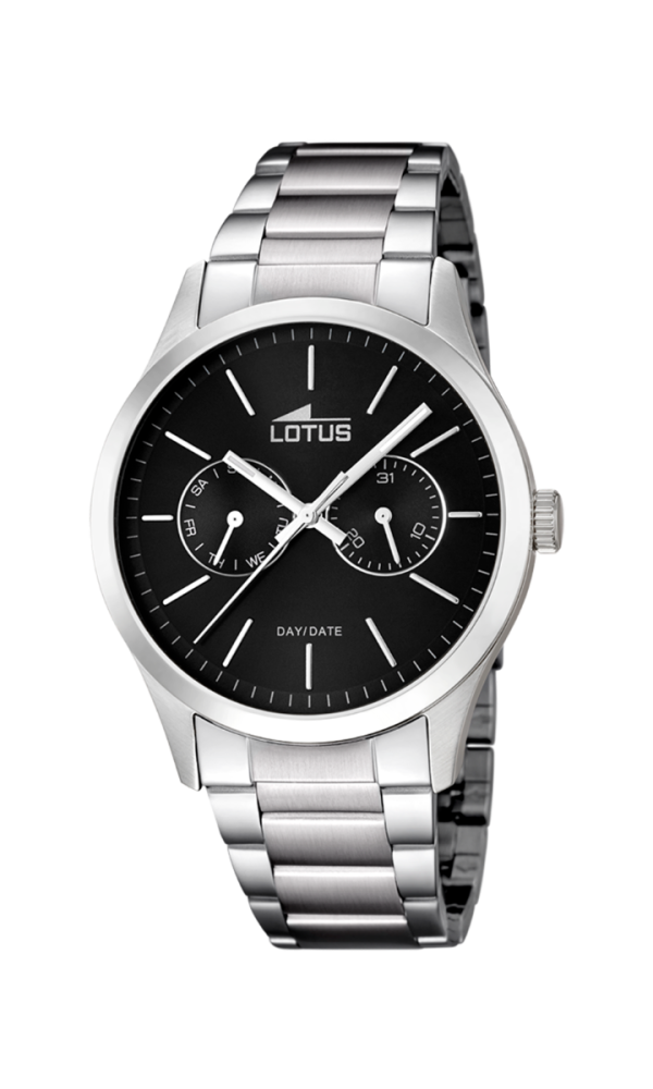 Lotus Orologio Acciaio Multifunzione Quadrante Nero