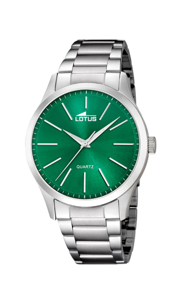 Lotus Orologio Acciaio Solo Tempo Quadrante Verde