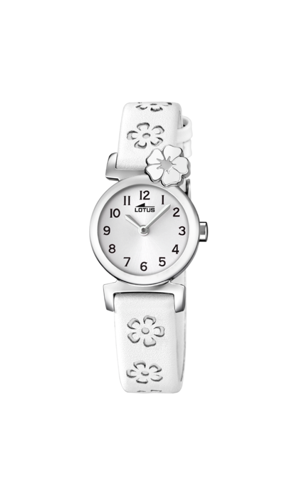 Lotus Orologio Acciaio Solo Tempo Bambina Pelle Bianca