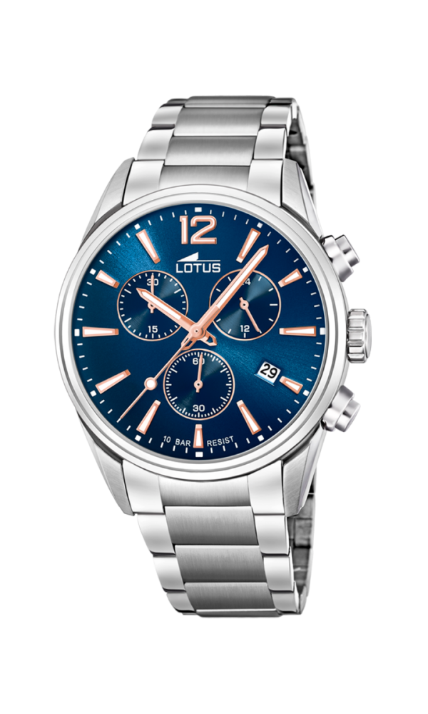 Lotus Orologio Acciaio Cronografo Quadrante Blu