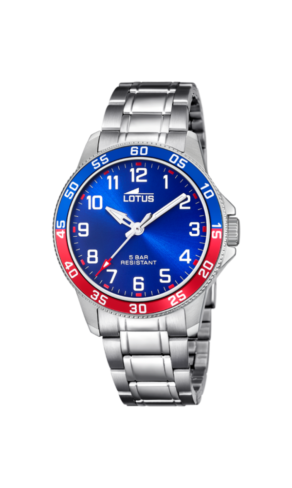 Lotus Orologio Acciaio Solo Tempo Quadrante Blu
