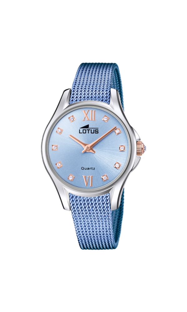 Lotus Orologio Acciaio Solo Tempo Quadrante Azzurro