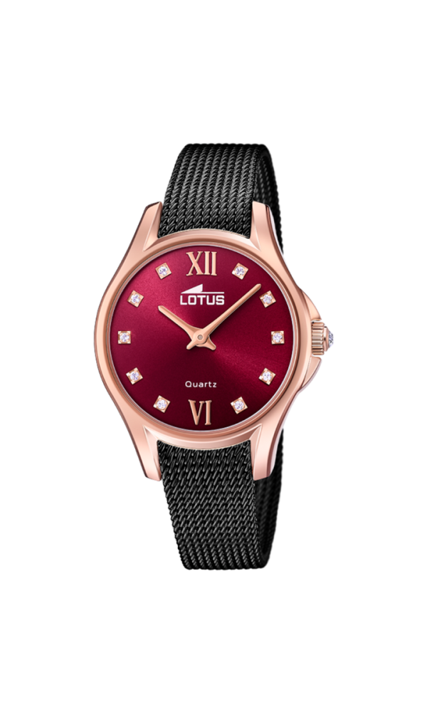 Lotus Orologio Acciaio Solo Tempo Quadrante Bordeaux