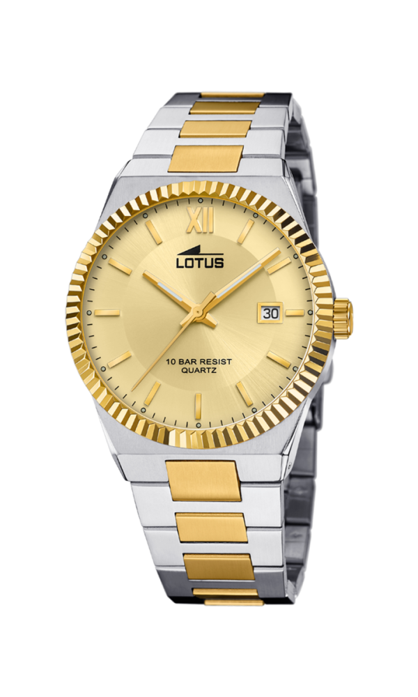 Lotus Orologio Acciaio Bicolore Solo Tempo Quadrante Gold