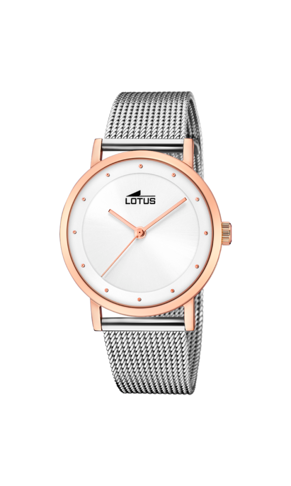 Lotus Orologio Acciaio Rosè Solo Tempo Quadrante Silver 