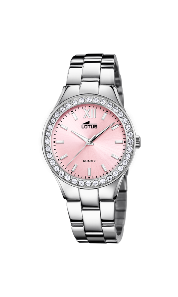 Lotus Orologio Acciaio Solo Tempo Quadrante Rosa