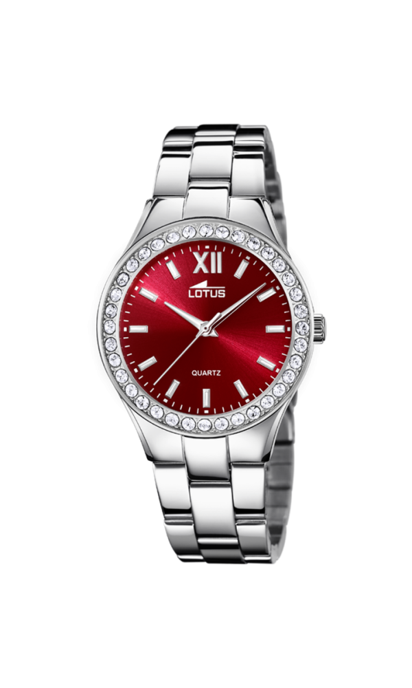 Lotus Orologio Acciaio Solo Tempo Quadrante Rosso