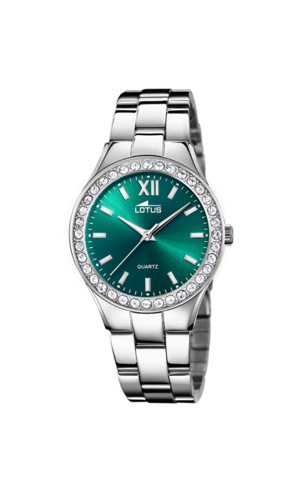 Lotus Orologio Acciaio Solo Tempo Quadrante Verde