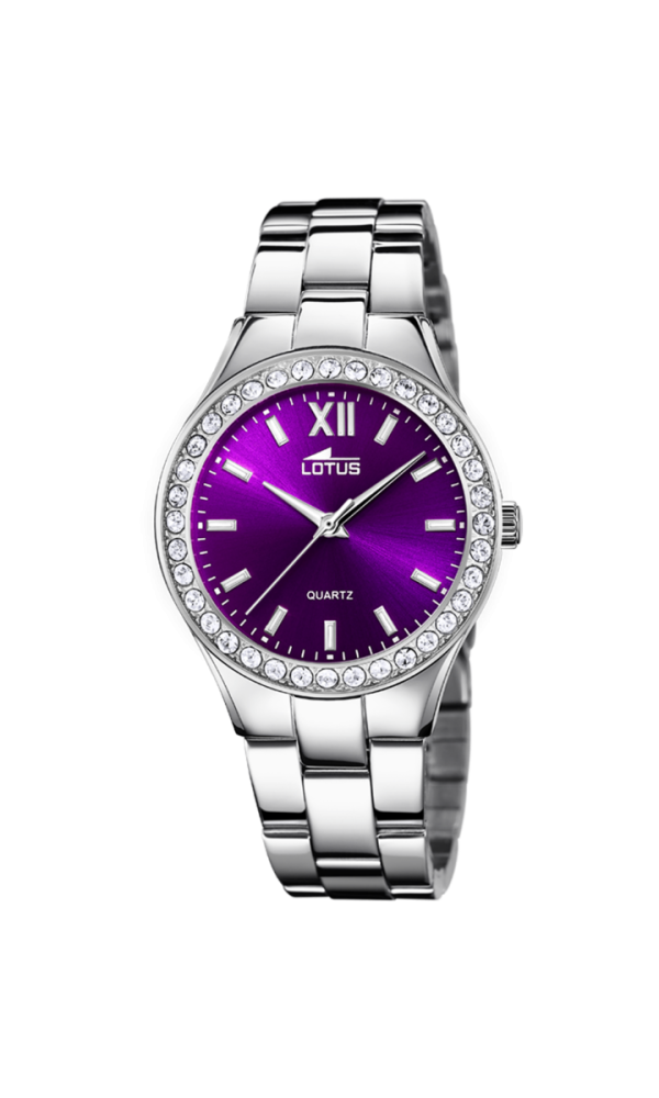 Lotus Orologio Acciaio Solo Tempo Quadrante Viola