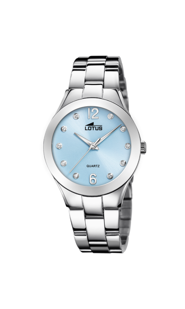 Lotus Orologio Acciaio Solo Tempo Quadrante Celeste