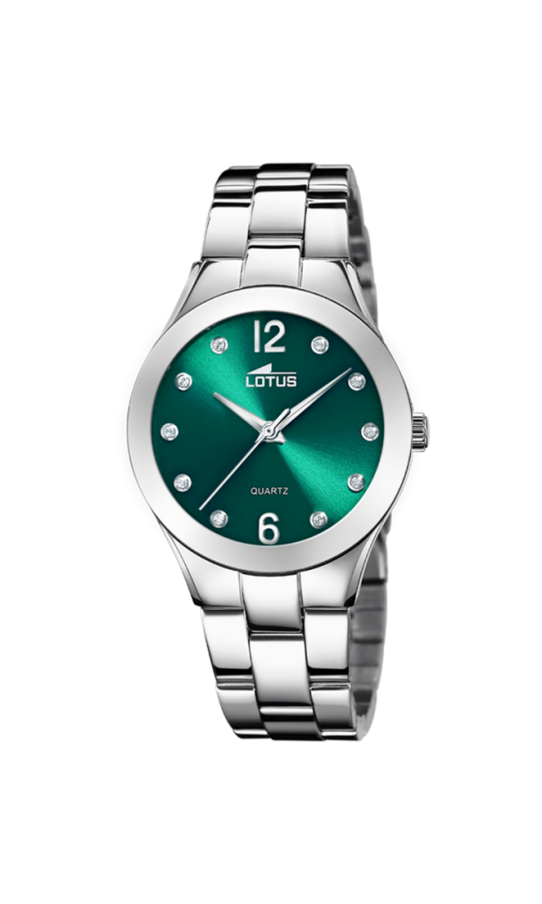 Lotus Orologio Acciaio Solo Tempo Quadrante Verde