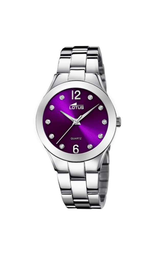 Lotus Orologio Acciaio Solo Tempo Quadrante Viola