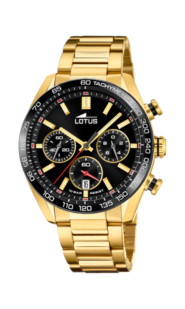 Lotus Orologio Uomo Cronografo Acciaio Gold